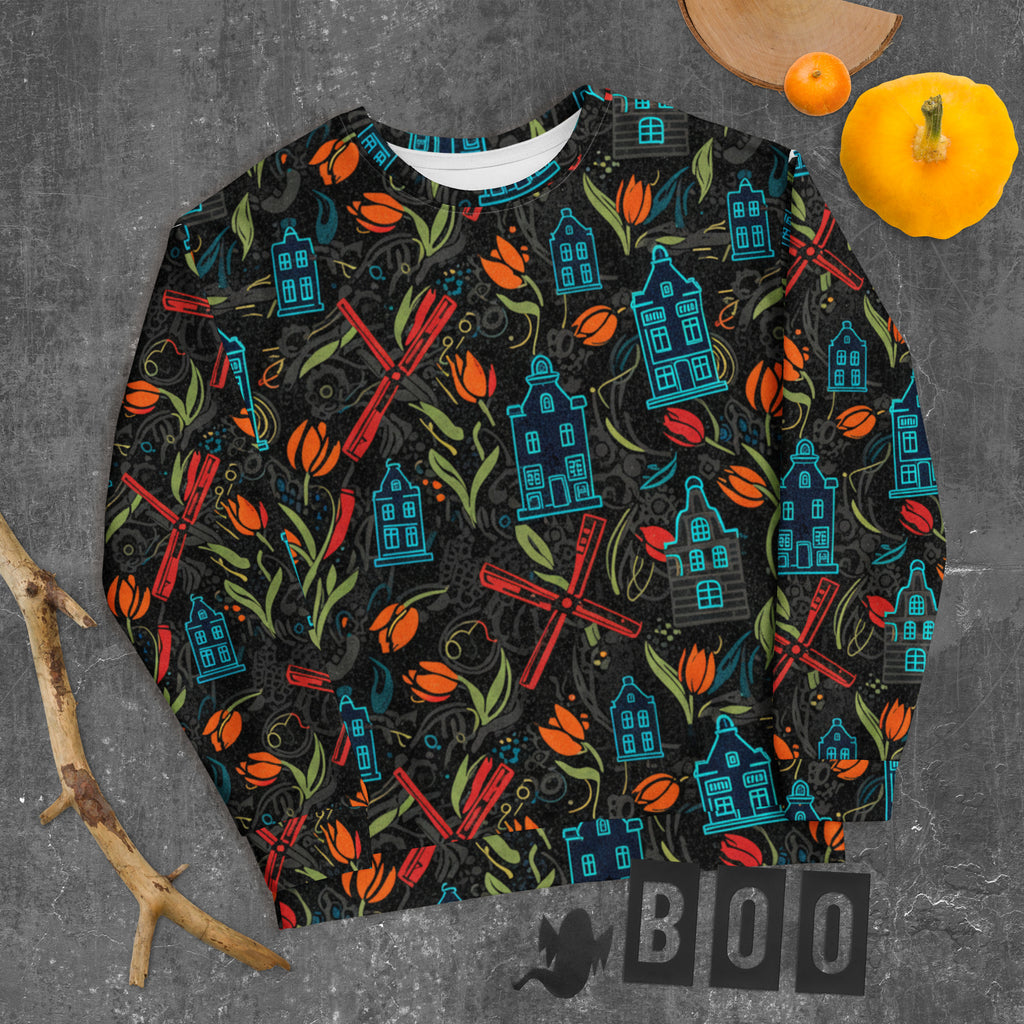 sweatshirt, trui, urban, streetwear, aop, all-over print, gerecycled, duurzaam, fleece, Windmolenpatroon