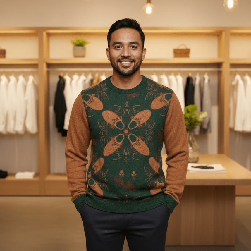 Knitted crew neck sweater - | Buy at Echelon Apparel