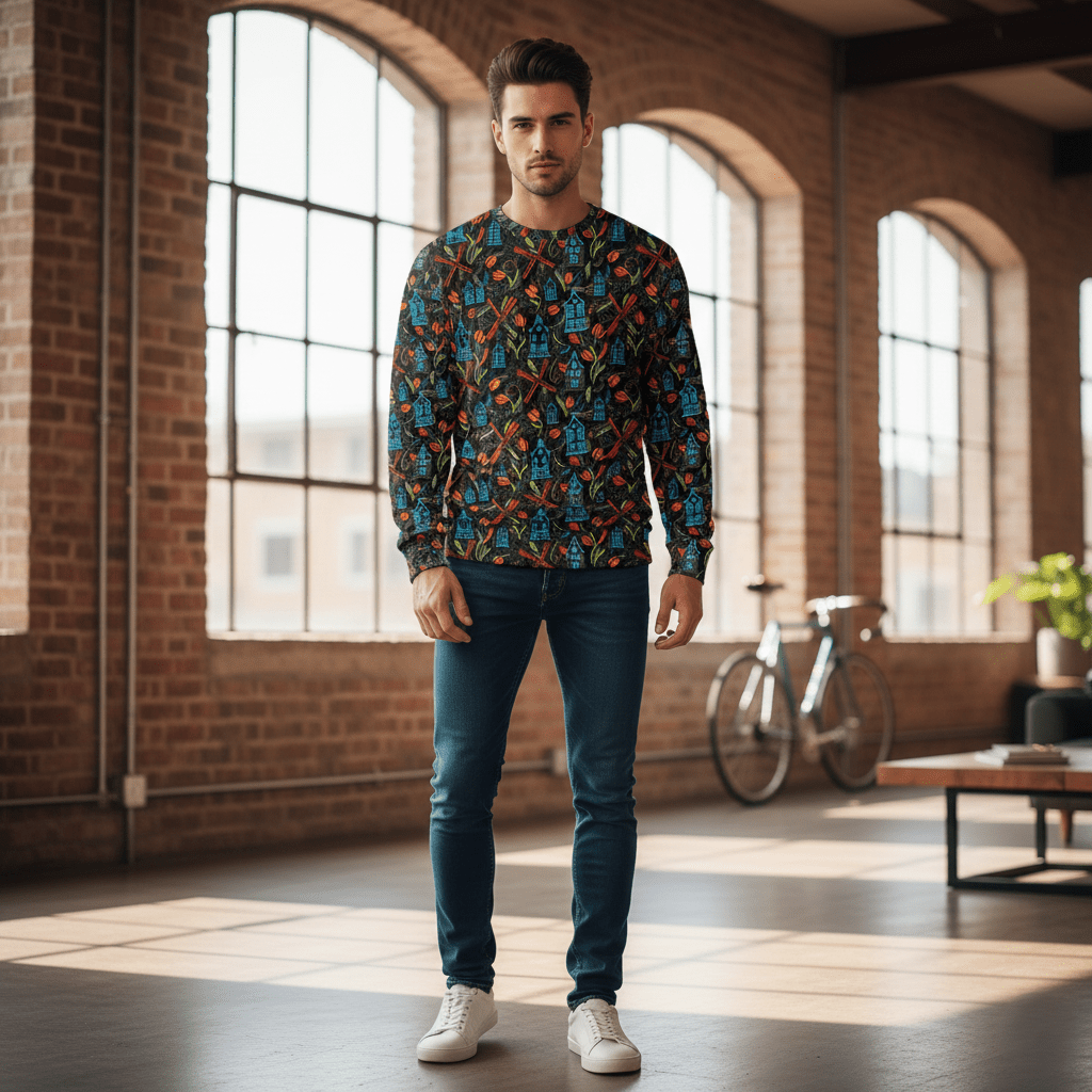 The Echelon 'AOP City - Street' Recycled Premium Sweatshirt - Sweatshirt | Buy at Echelon Apparel